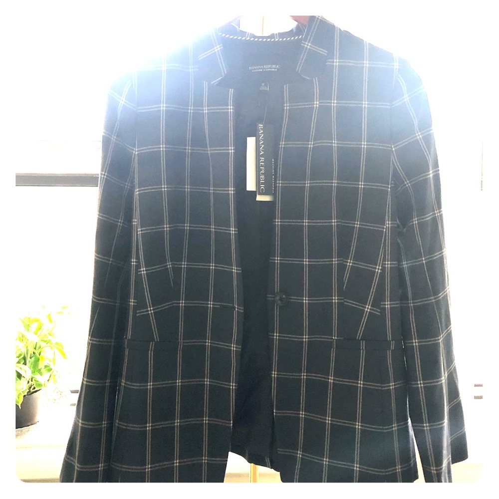 Banana Rebulic Navy Blue & Pin Stripe Blazer